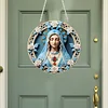 DIY Holy Mother Acrylic Special Shape Diamond Painting Hanging Pendant