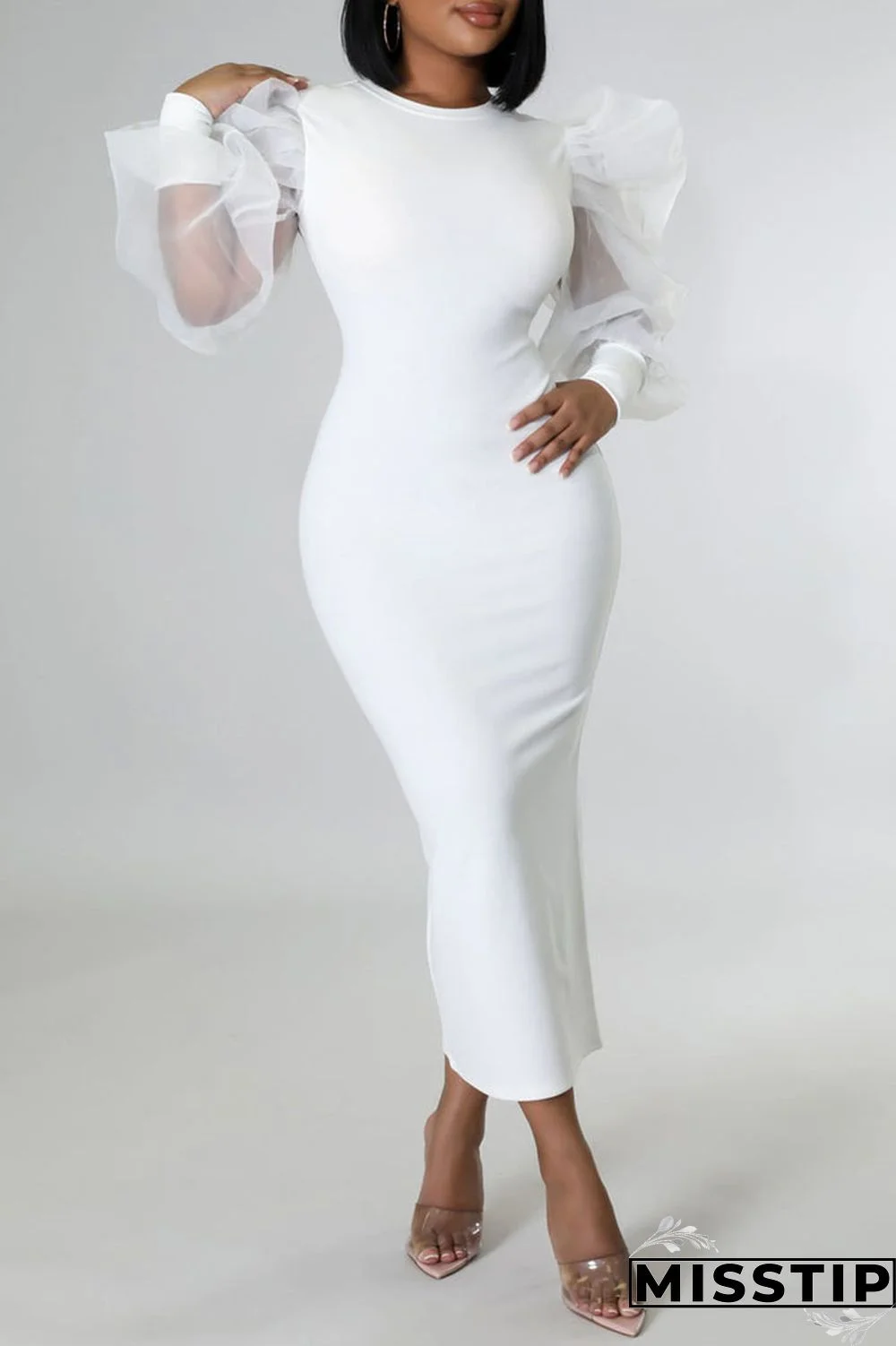 Black Fashion Casual Solid Patchwork O Neck Long Sleeve Dresses