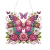 (US Only)Flowers Butterflies Diamond Painting Hanging Pendant DIY Diamond Ornaments