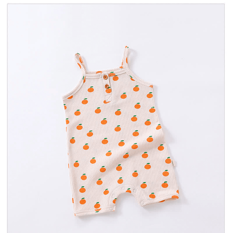 Baby Orange Bird Strap Newborn Romper