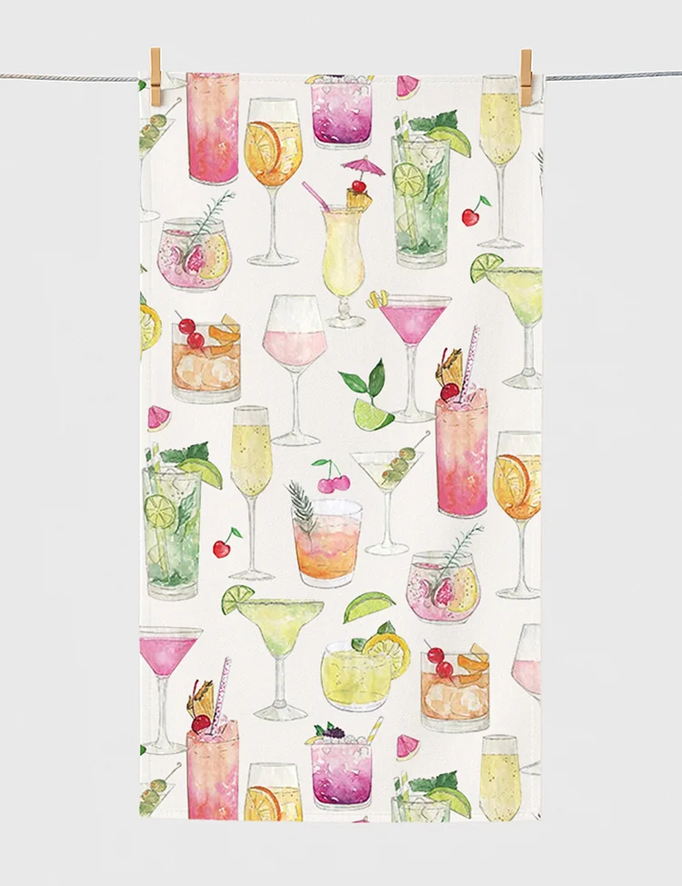 Summer Cocktail Wine Lovers Old Fashioned Beach Towel