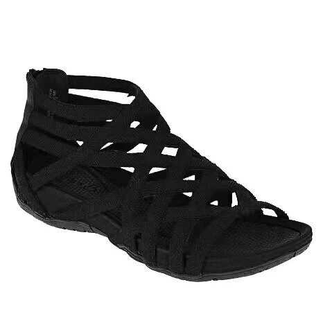 Qengg Spring and Summer Plus Size Ladies Sandals Breathable Adult Sports Black Fish Mouth Viscose Shoes Roman Women's Peep Toe