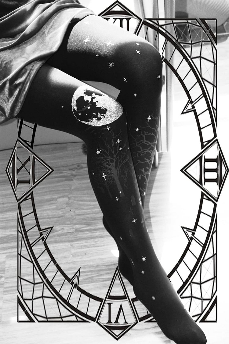SpreePicky Gothic Lolita Printing Legging Tights S12951