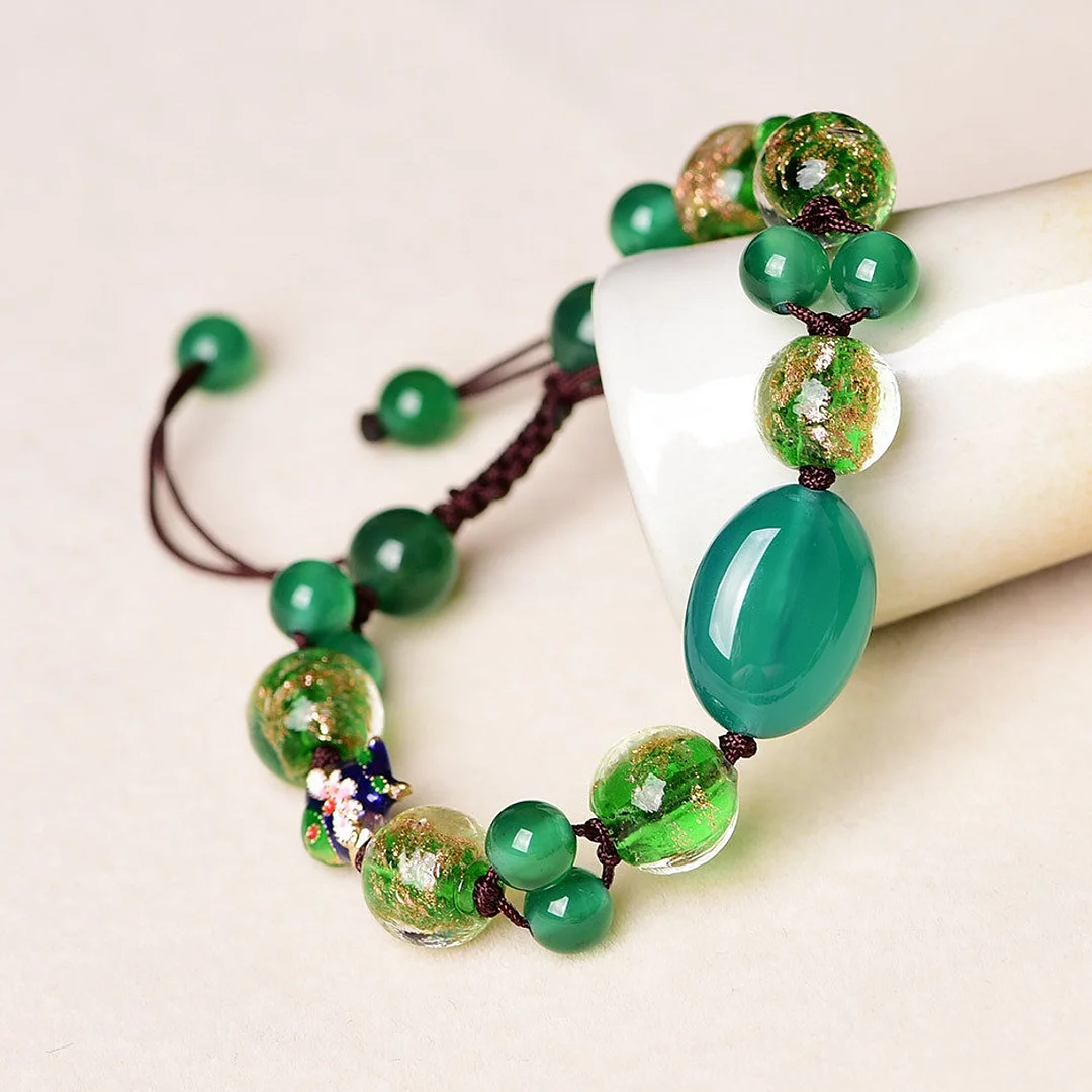 Retro Natural Green Jade Bracelet