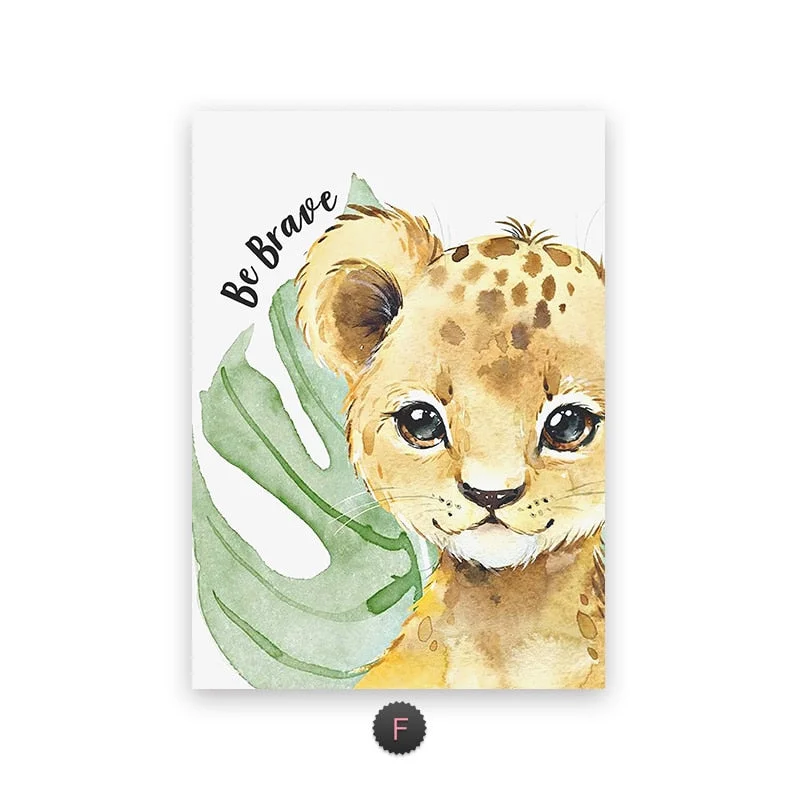 Animal Big Plaid Living Decoration Baby Room Decorative Canvas Paintings Wall Decor Kids Room Sheets For Paintings