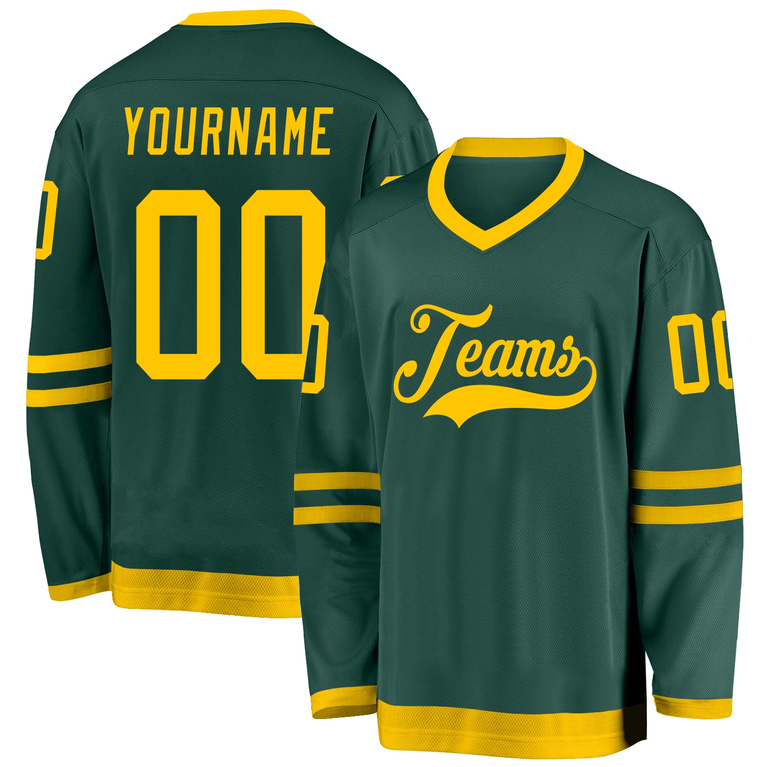 Custom Green Gold Hockey Jersey | captainssportss.com