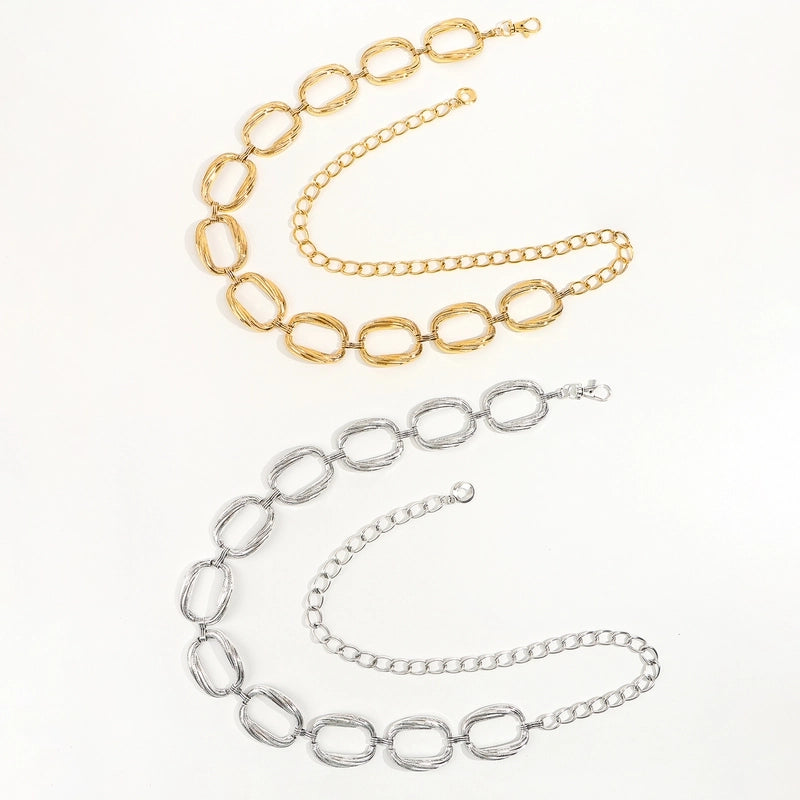 Basic Solid Color Metal Women’s Chain Belts