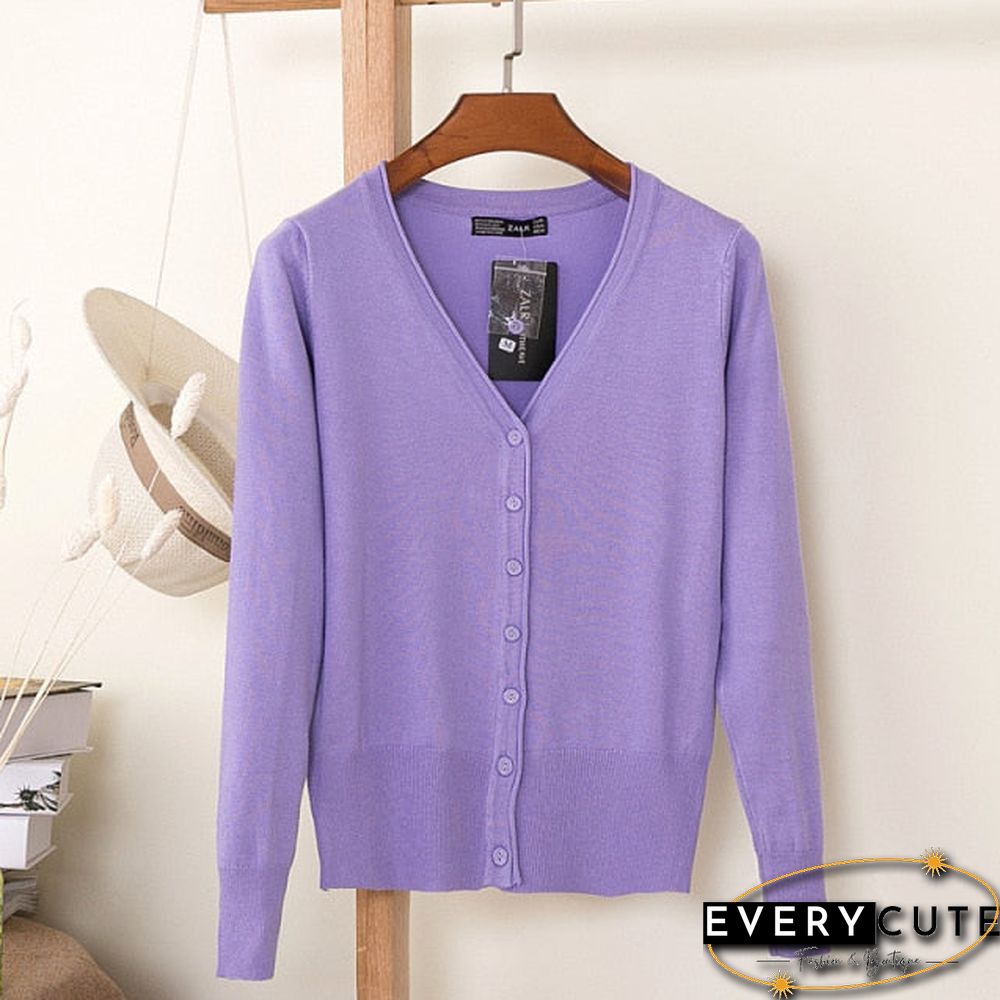 Casual Women Knitted Cardigan Sweater Autumn Winter Women Solid Color V-Neck Long Sleeve Plus Size Crochet Knit Sweater Coat