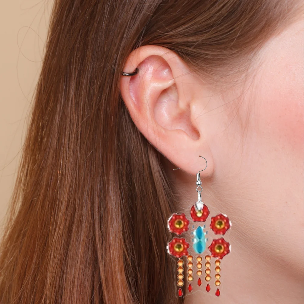 12 Pairs Diamond Painting Earrings DIY Diamond Art Earrings for Adults (B)