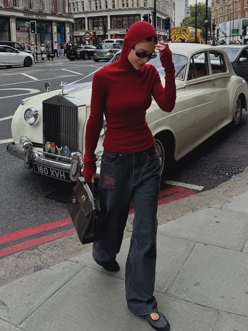 Athvotar Athvotar And Winter New Hooded Tight Coats Fashion Simple Jacket Sweater Women Loose Solid Color Wool