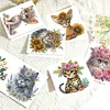 uk.everydayedeals 6Pcs DIY Diamond Painting Greeting Card - Flower Cat