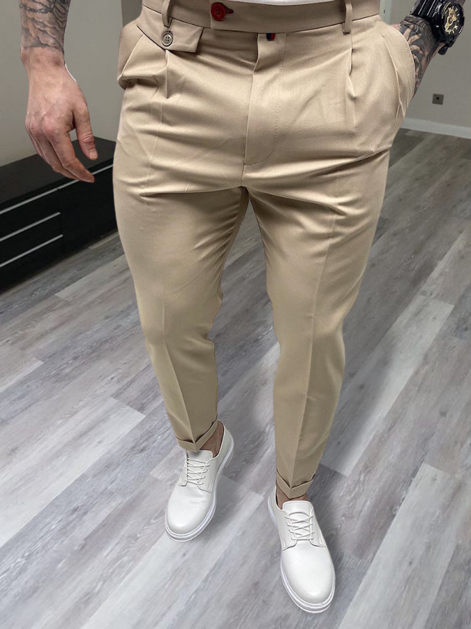 Men's Elegant Beige Trousers