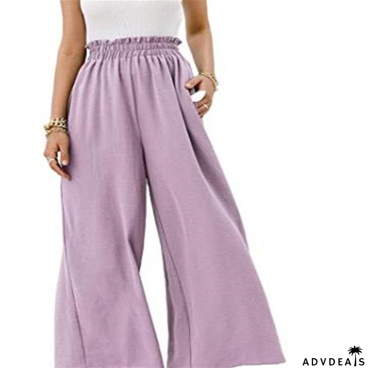 Wardrobe with Cotton Loose Fit Wide-leg Pants for a Slimming Look