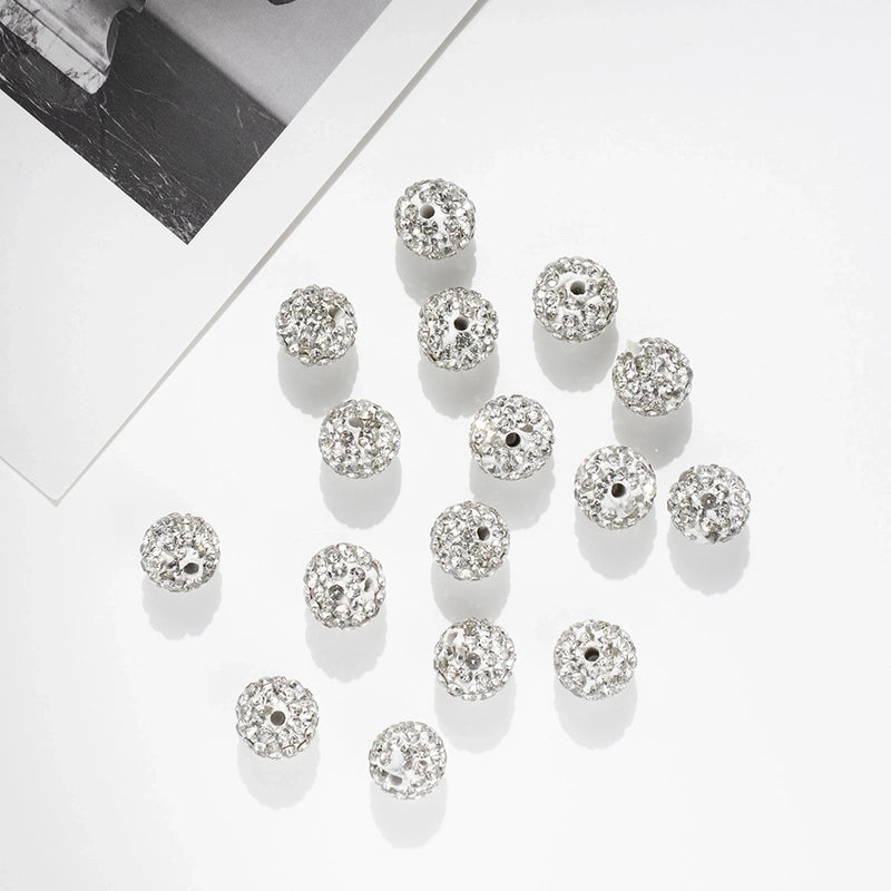 1 Piece Chinoiserie Solid Color Rhinestone Soft Clay Knitting Jewelry Accessories