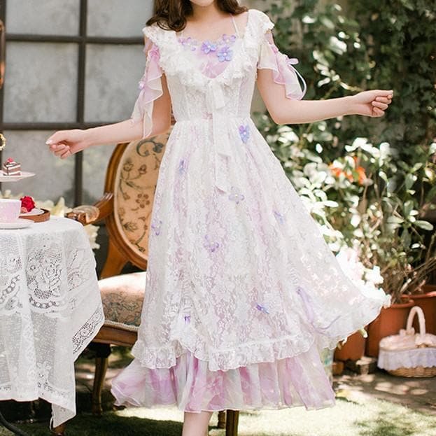 Sweet Floral Lace Princess Dress SP1710092