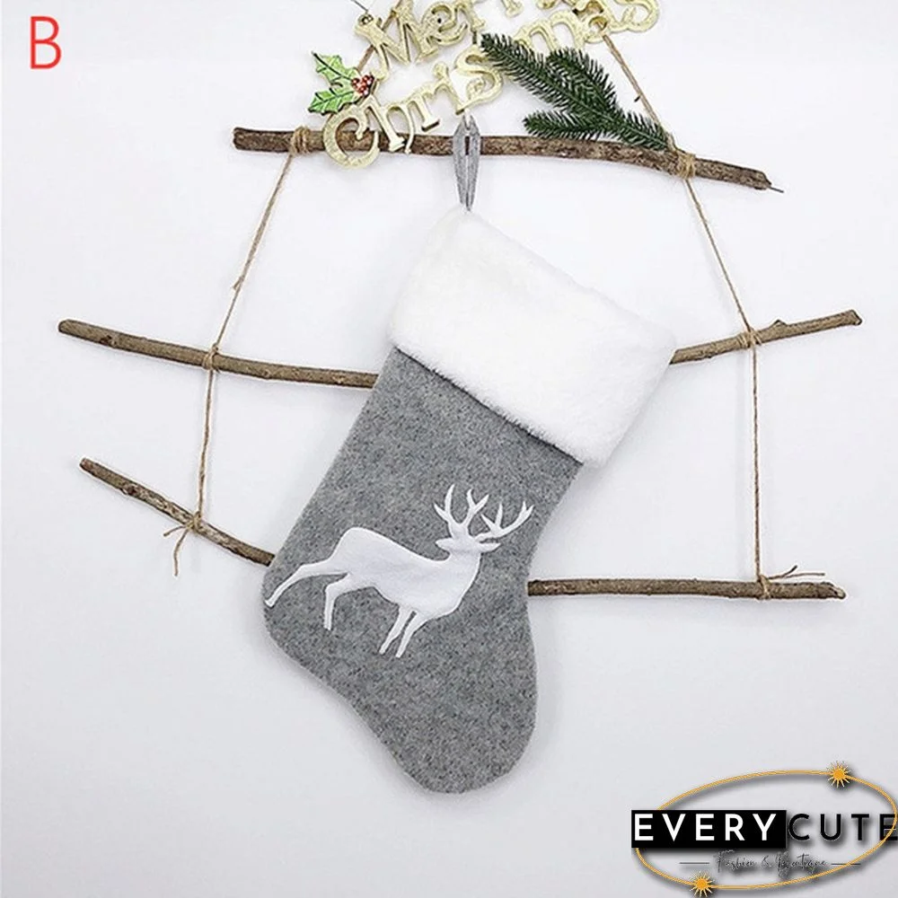 1Pc/2Pcs/4Pcs Christmas Stockings Holder Tree Ornaments Deer Sacks Xmas Gift Bags Presents Children Decorations Wall Art Socks Stuffers Home Room