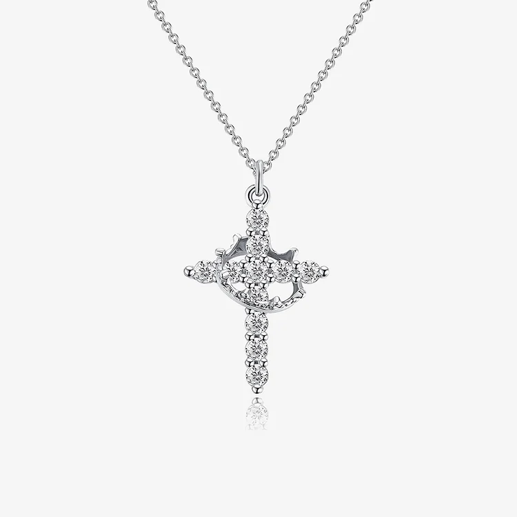 Easter Day Special Offer - Jesus Is With You Always Crown Cross Necklace