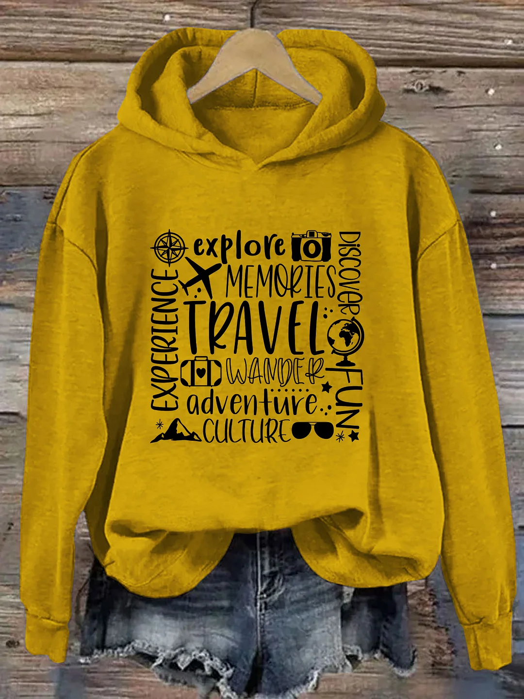 Travel Word Collage Hoodie
