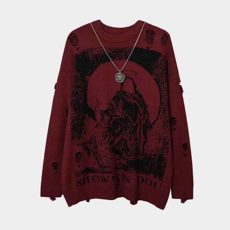 SHOW XIN DOU Print Sweater