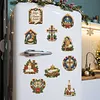 10PCS DIY Pearl Diamond Painting Christmas Fridge Magnets, Sparkling Rhinestone Refrigerator Magnet Craft Kit for Home Decor & Gifts