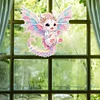 Diamond Painting Single-Side White Wings Dragon Diamond Art Hanging Pendant for Office Decor