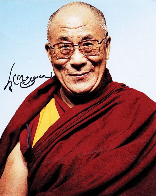 DALAI LAMA Signed Photo Poster paintinggraph Tibetan Buddhism Nobel Peace Prize Winner -Preprint