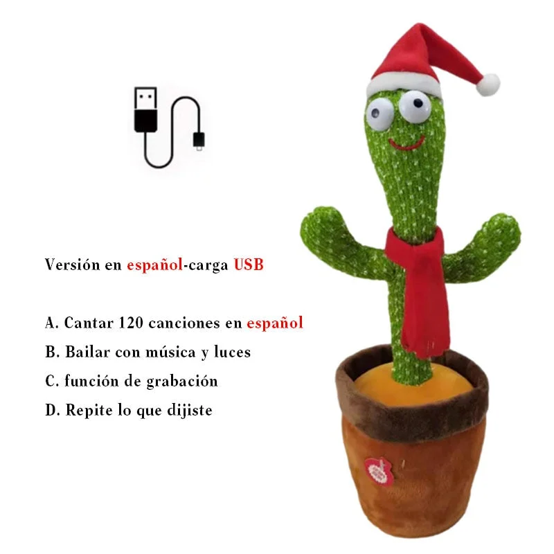 Dancer Cactus For Kids And Talking Captus Dancer Toy Smart Dancing Cactus Plush Toy Singing Dancing Cactus Russian Repeat