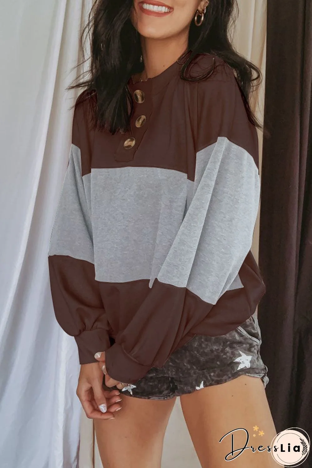 Fashion Casual Solid Split Joint O Neck T-Shirts