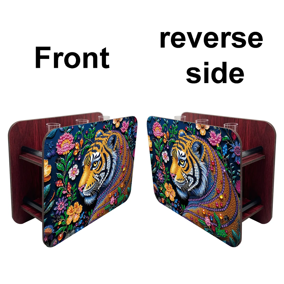 Gem Tiger DIY Diamond Painting Wooden Tube Vase for Adults Gift Idea Home Decor