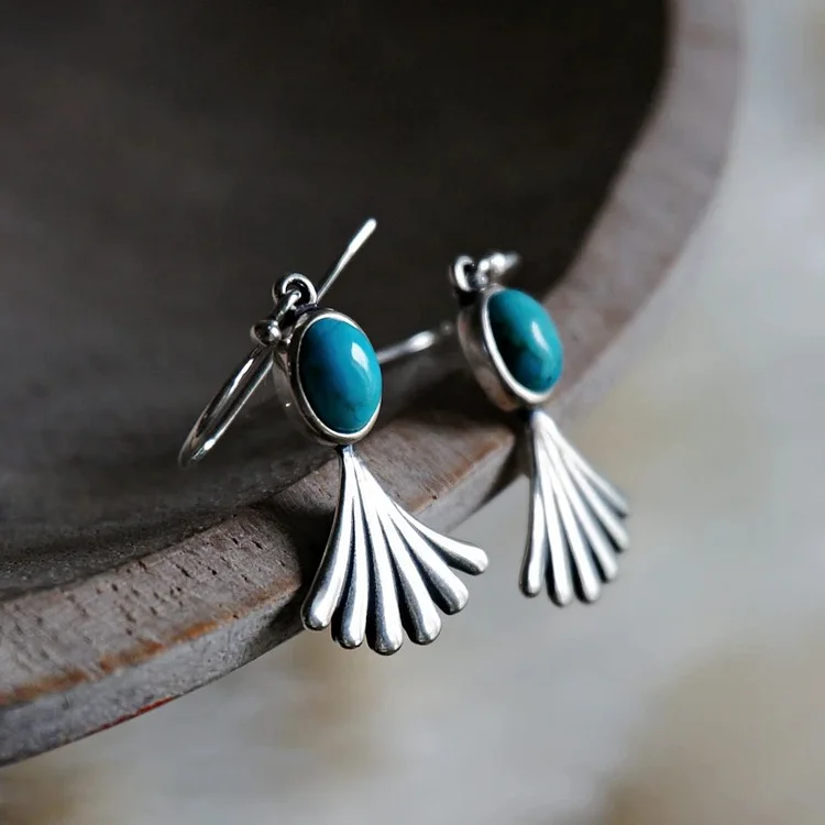 Vintage Geometric Turquoise Earrings