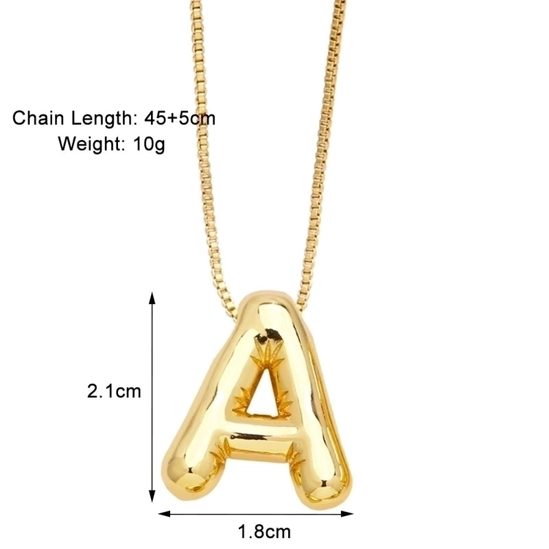 Minimalist Letter Copper Plating 18k Gold Plated Necklace Pendant
