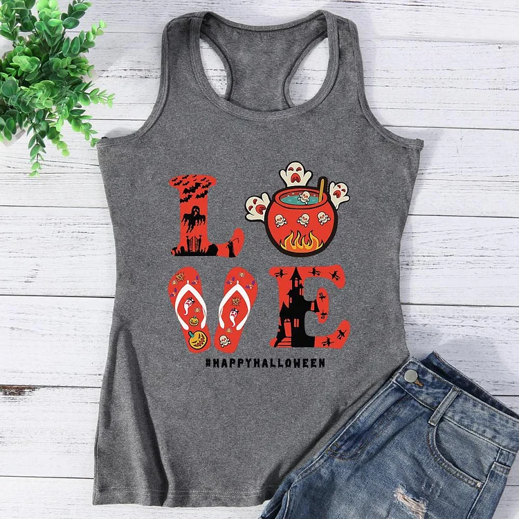 I Love Halloween Ghouls Ghosts Great Vest Top-Annaletters