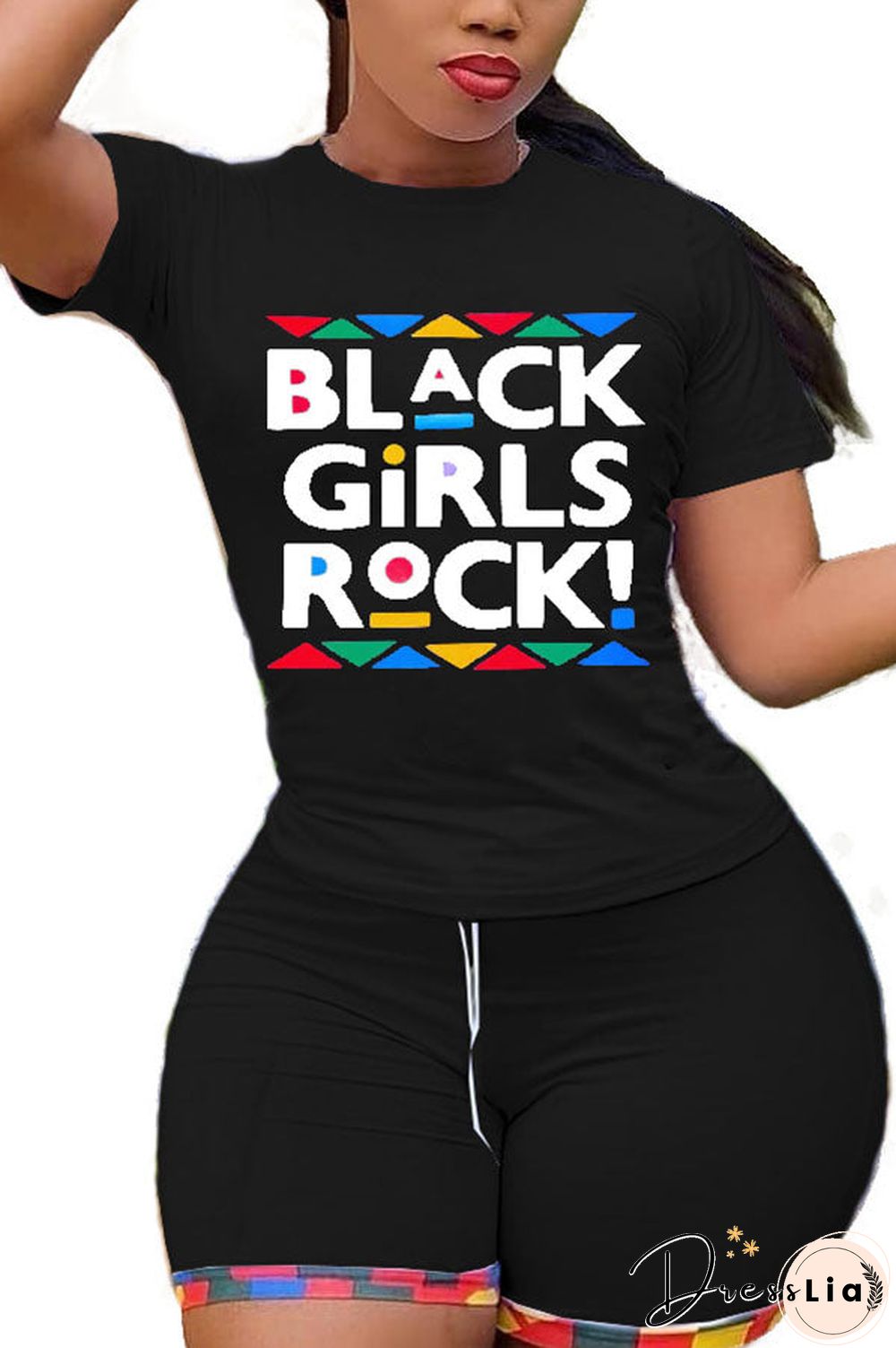 Fashion Active Adult Ma'am O Neck Print Two Piece Suits Stitching Plus Size