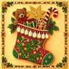 Xmas Socking Framed Special Shape Diamond Painting Kit 25x25cm