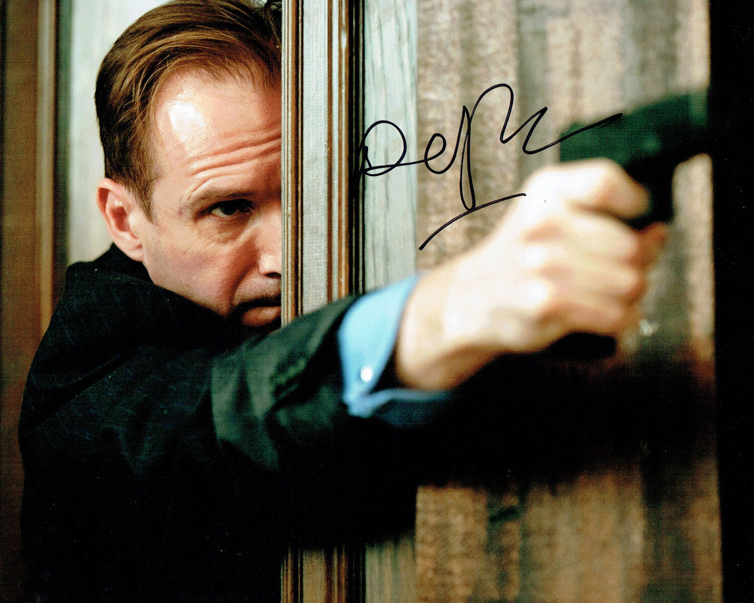 Ralph FIENNES SIGNED M James BOND Autograph 10x8 Photo Poster painting AFTAL COA