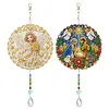 2pcs/set DIY Diamond Painting Double-Sided Suncatcher Hanging Ornament, Crystal Pendant Home Decor Set