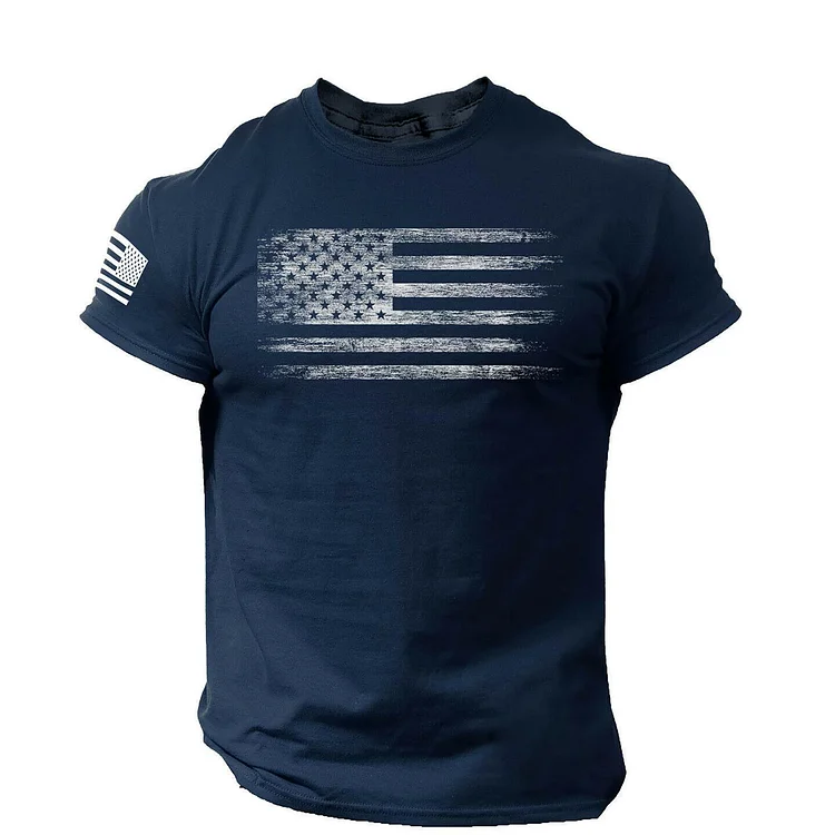 BrosWear American Flag Vintage Men's Casual T-Shirt