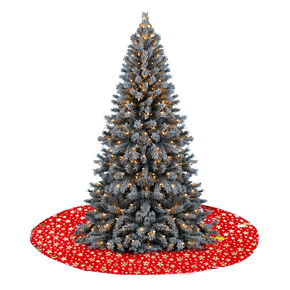 

Star Christmas Tree Skirt Plush Xmas Tree Carpet Floor Mat New Year Decor, Red, 501 Original
