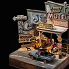 1:64 American car garage material package car garage model DlY assembly