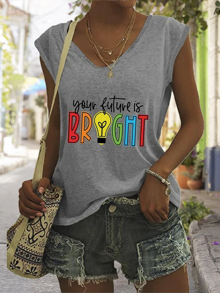 Your Future Is Bright V Neck T-shirt Tees-07043