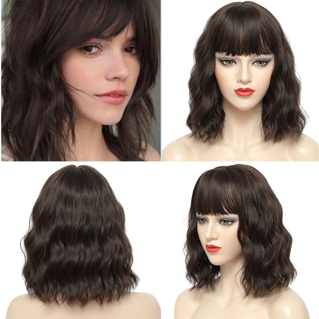 Simulation of Hair Ladies Wig Air Bangs Ripple Short Curly Hair - VSMEE