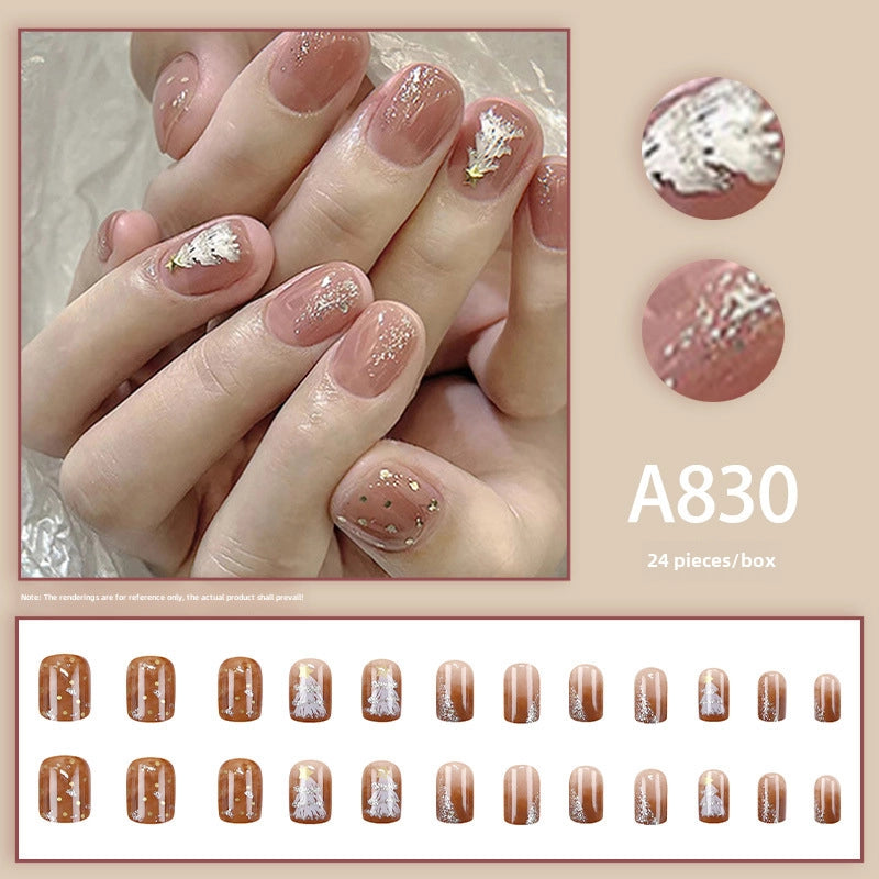 New Popular Simple Wearable Nail Patch 24 Pieces Boxed Pure Desire Style High Sense Factory Direct Sales