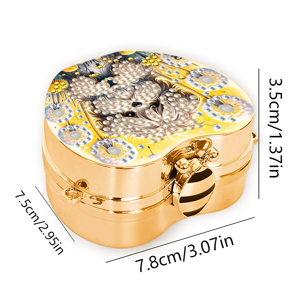 2Pcs Dandelion Dog Diamond Painting Mirror Bag 5D Diy Coin Purse for Women