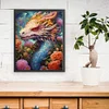 >SALE<Full Embroidery Eco-cotton Thread 11CT Print Flower Dragon Cross Stitch 50x60cm