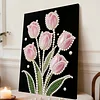 DIY Pearl Painting Tulip with Frame for Home Wall Decor(30x40cm)