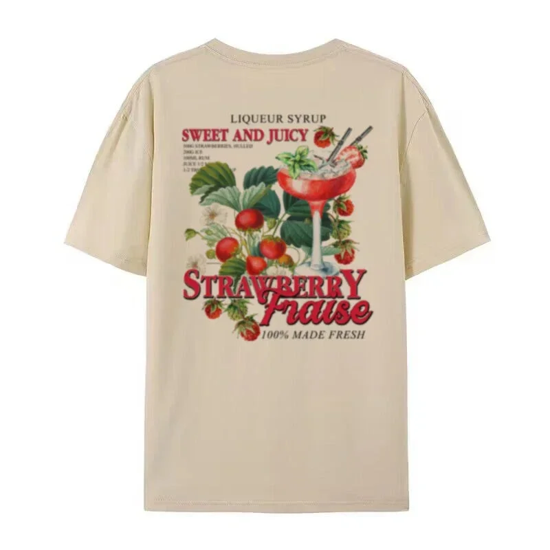 Toloer Strawberry Retro Graphic T-Shirt-Outfit Ideas