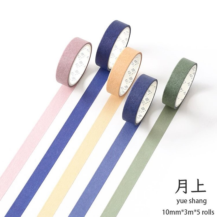 JOURNALSAY 5 Pcs/set Oil Painting Solid Color Washi Tapes Creative Tearable Journal Scrapbook