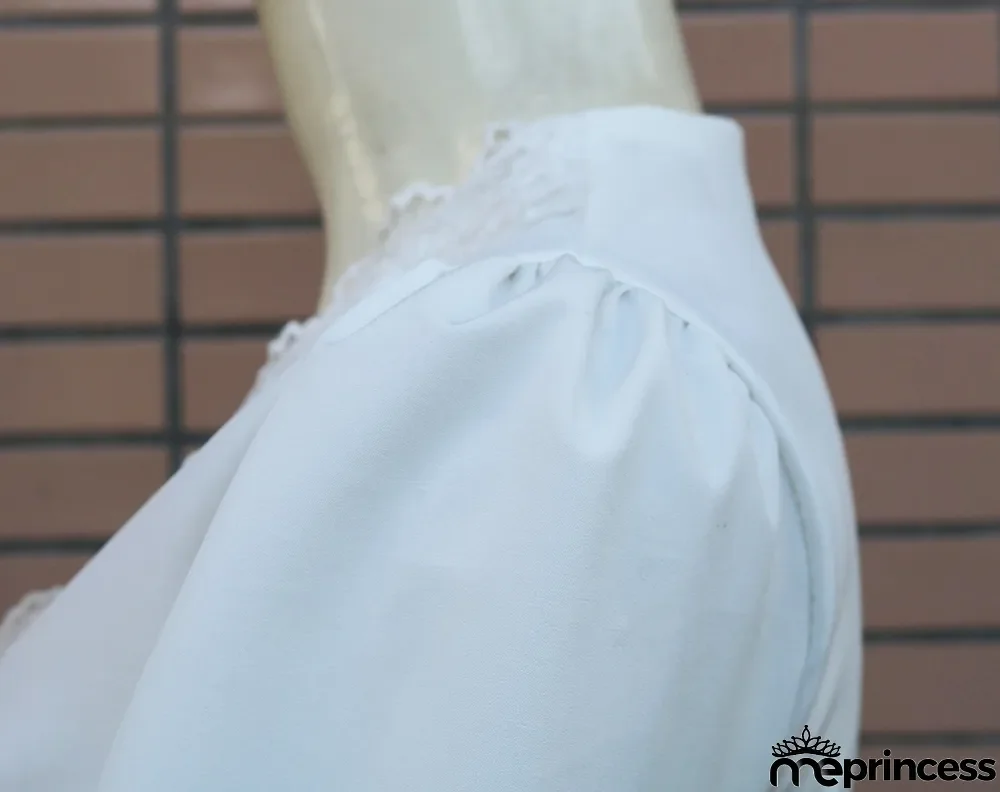 Autumn White Lace Sexy V-Neck Crop Top