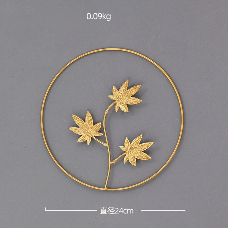 Nordic Style Leaf Shape Hanging Wall Creative Iron Ginkgo Leaf Decoration Living Room Sofa Background Wall Decor Accessories