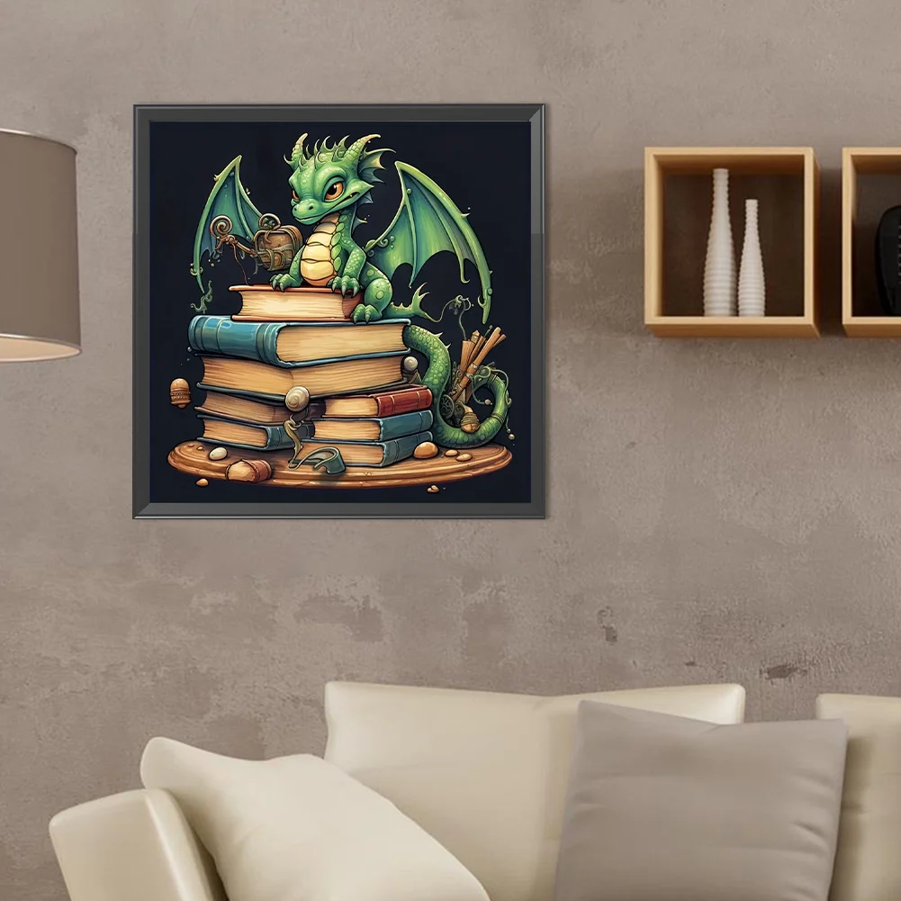 Diamond Painting - Full Round Drill - Book Dragon(Canvas|40*40cm)